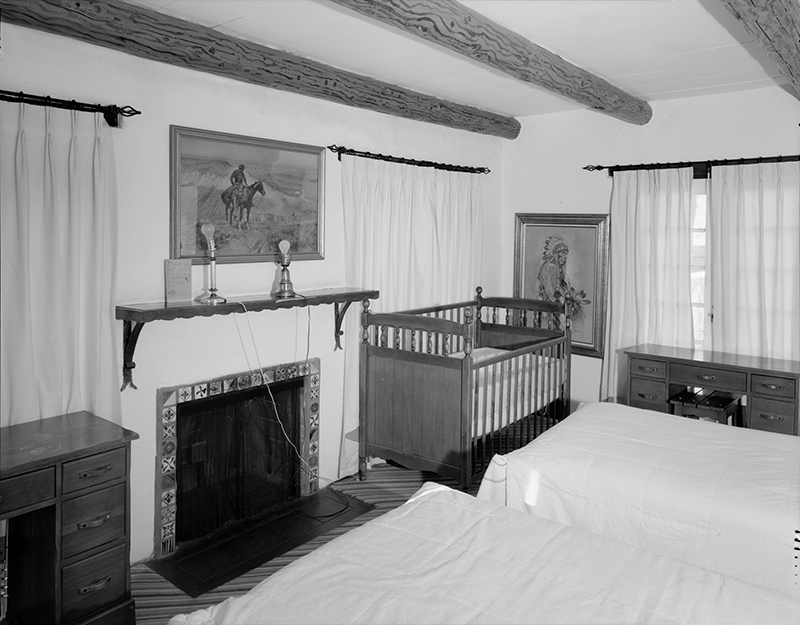 INTERIOR DETAIL OF FIREPLACE IN WEST BEDROOM, SOUTH WING, CAMERA FACING NORTHWEST 