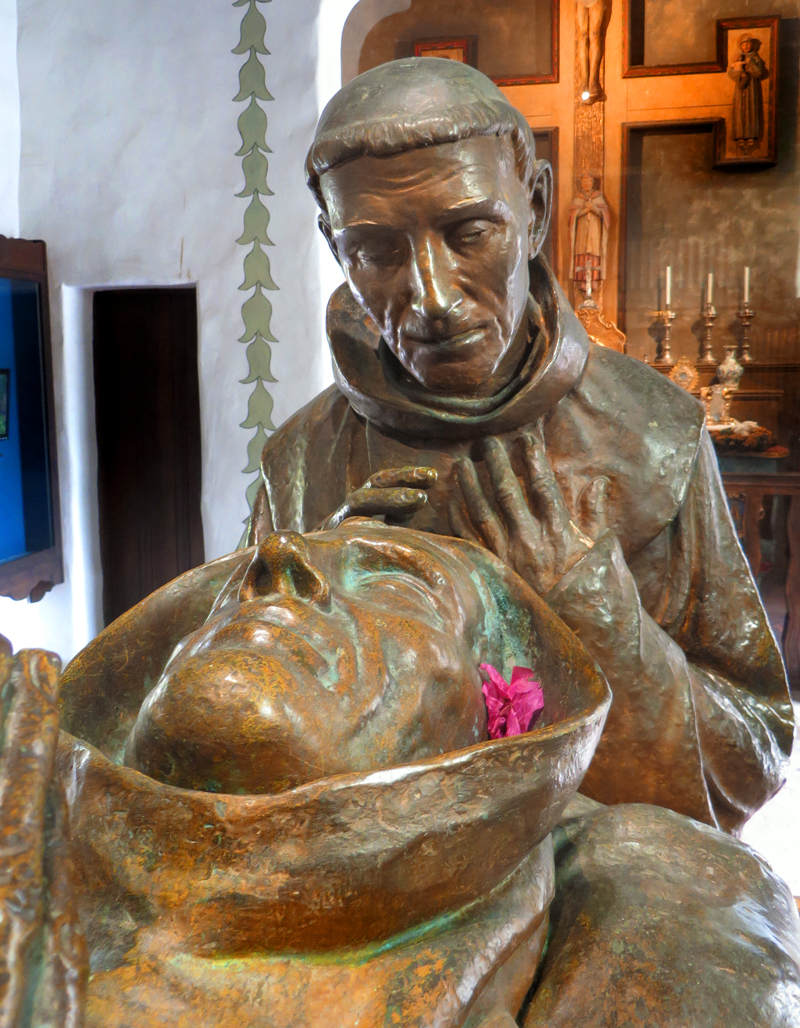 Fr. Juan Crespi, Serra's closest associate, stands at the head of the cenotaph.