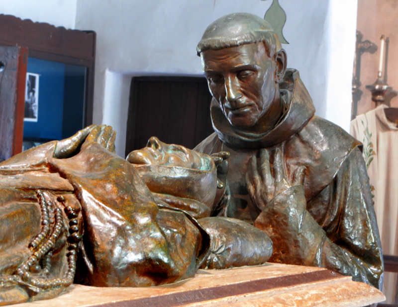 Fr. Juan Crespi, Serra's closest associate, stands at the head of the cenotaph.