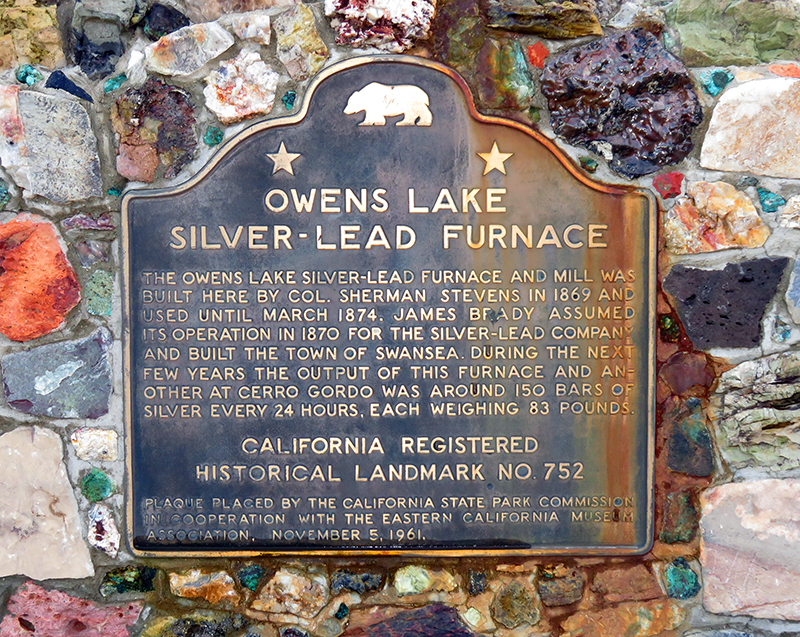 Calif. Historical Landmark No. 572: Silver-Lead Furnace at Swansea, 1869-1874