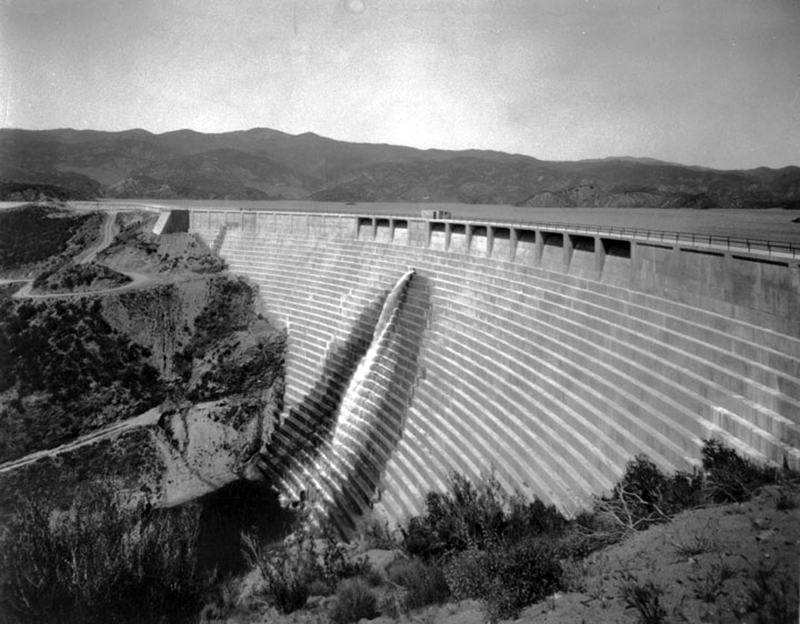 St. Francis Dam Intact. SAN FRANCISQUITO CANYON. Photos of the St. Francis Dam disaster.
