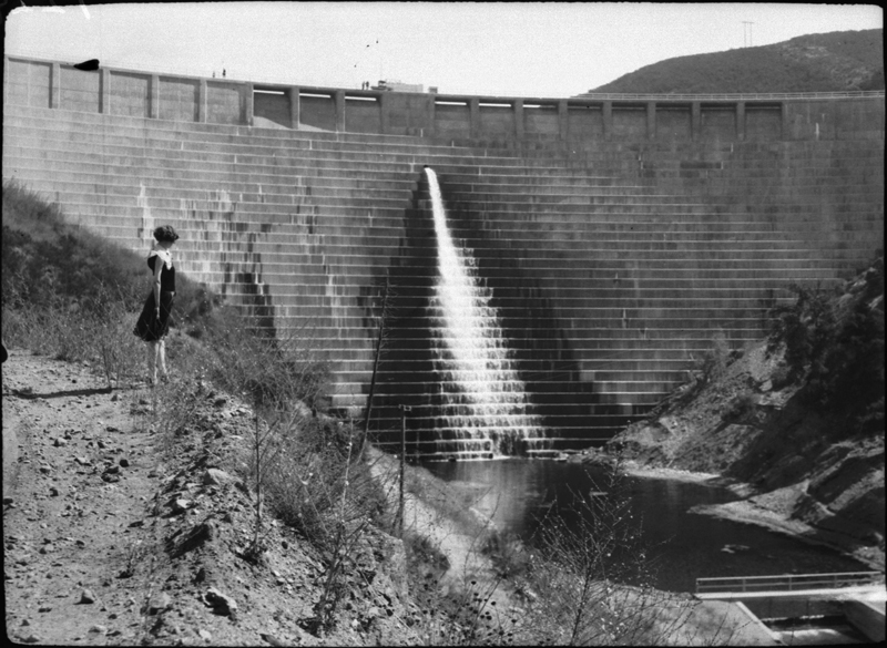 St. Francis Dam with Water in Forebay. SAN FRANCISQUITO CANYON. Photos of the St. Francis Dam disaster. 