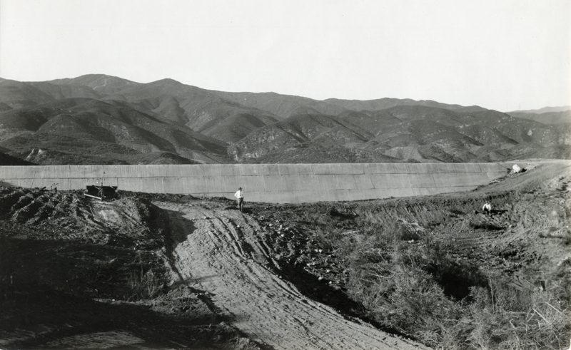 Auxiliary Spillway Sill After Failure. EX-SAN FRANCISCO PUBLIC UTILITIES COMMISSION ARCHIVES. Photos of the St. Francis Dam disaster.