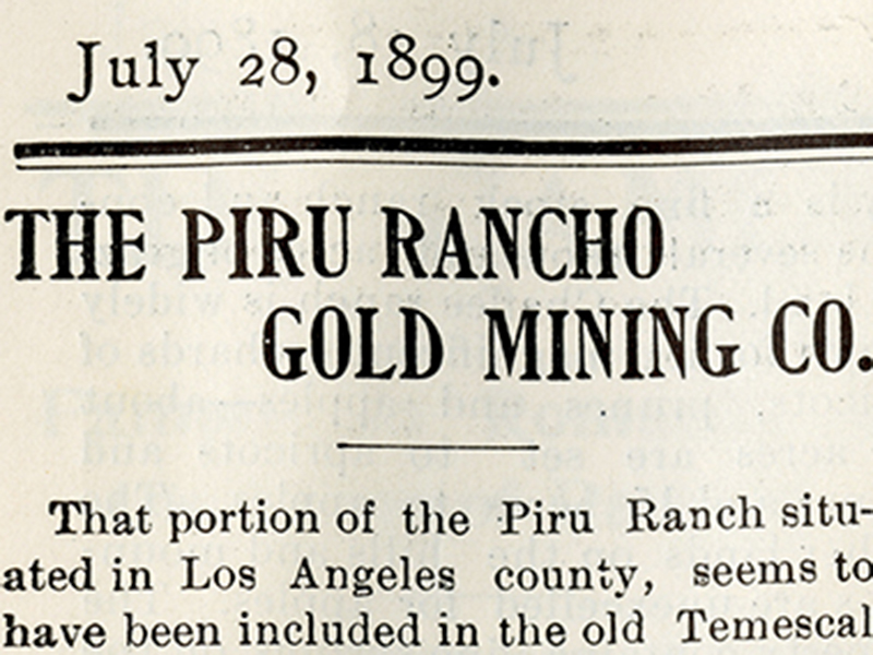 SCVHistory.com | The Piru Rancho Gold Mining Co. | Ventura Free Press 7 ...