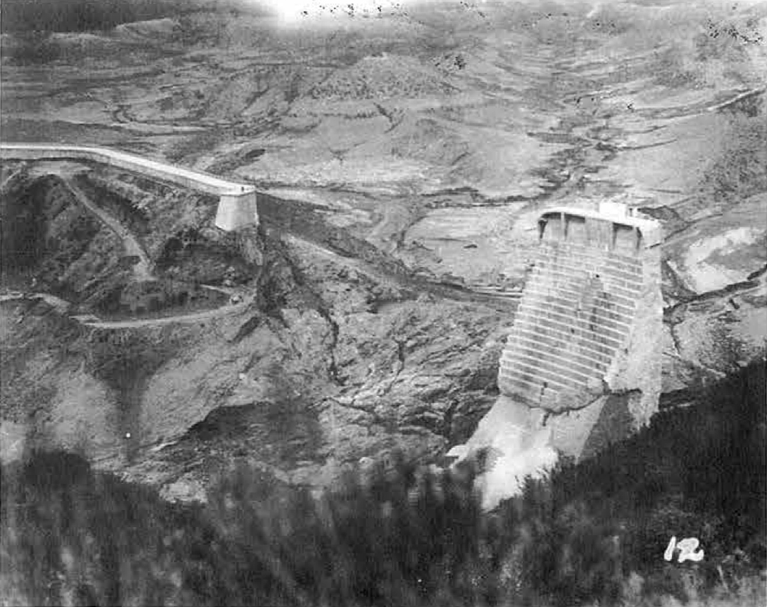 View of the dam site after the collapse.