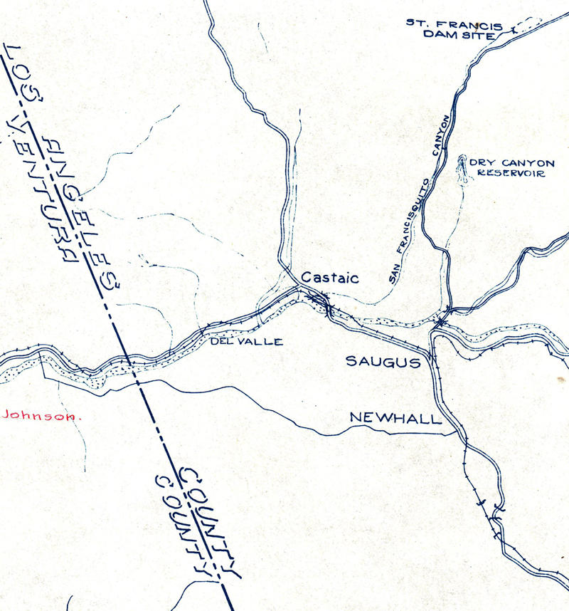 Map: Bridges Washed Away in 1928 Dam Disaster
CASTAIC & SAUGUS