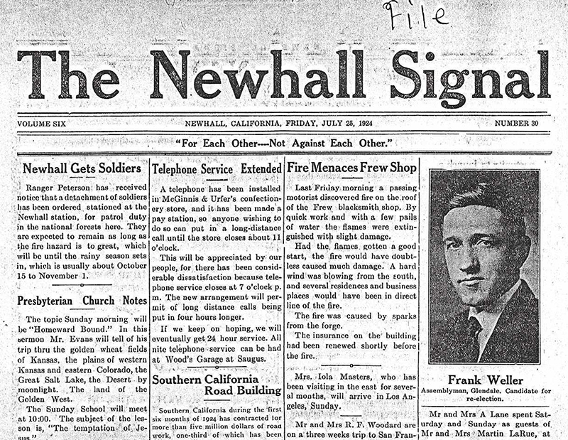 SG1924 The Newhall Signal newspaper, 1924 (All