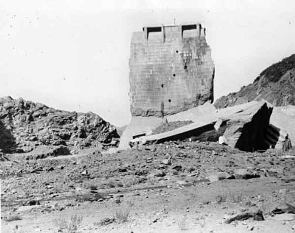 South Face of the Tombstone. Photos of the St. Francis Dam disaster. 
