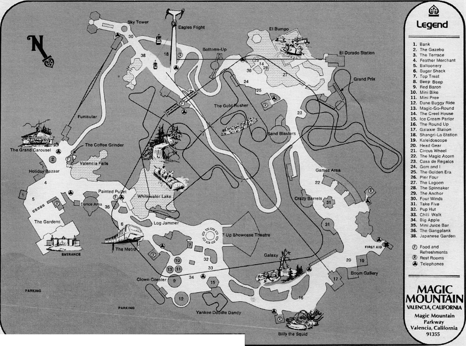 SCVHistory Com SR9613 Magic Mountain Park Map 1971   Sr9613 Large 