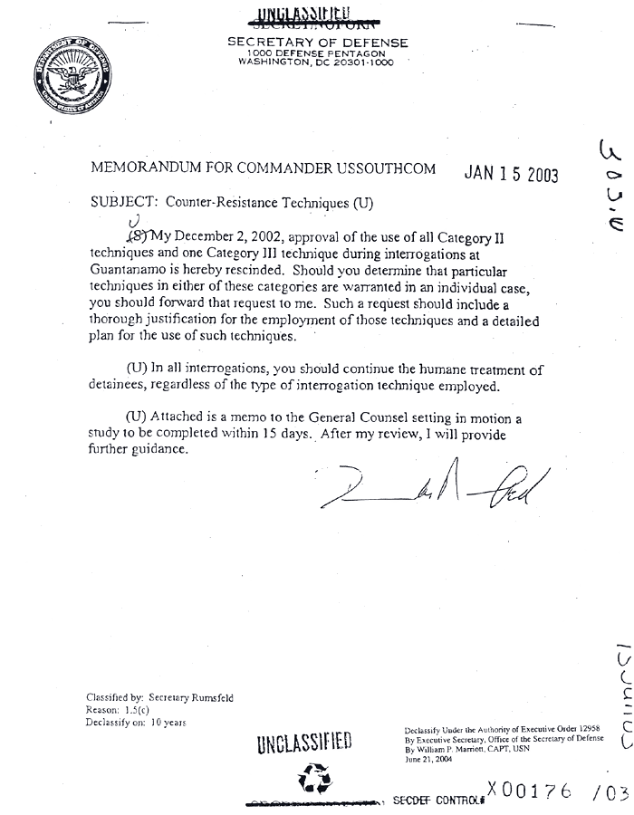 Pentagon Documents/Guantanamo Bay/Released 6-22-2004